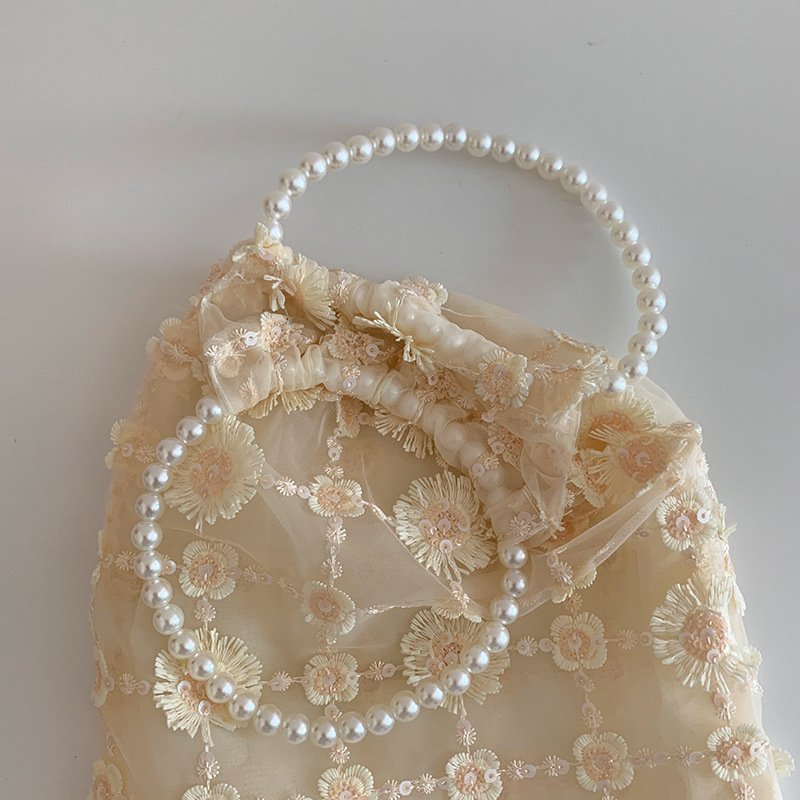 画像11: Daisy pearl handle bagTote  Bag  デイジーパールハンドルバックトートバッグ エコバック (11)