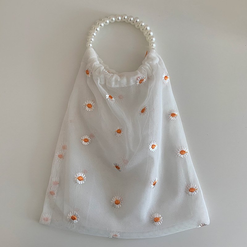 画像2: Daisy pearl handle bagTote  Bag  デイジーパールハンドルバックトートバッグ エコバック (2)