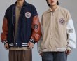 画像7: Unisexs PU leather stitching corduroy jacket baseball uniform jacket American baseballjumper  ユニセックス 男女兼用 レザーステッチコーデュロイスタジアムジャンバーユニフォーム ジャケット ブルゾン スタジャン (7)