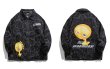 画像3: Unisex funny smiley print jacket jacket  jumper  ユニセックス 男女兼用ファニースマイリープリント ジャケット ブルゾン スタジャン (3)