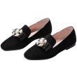画像3: women's  Flat Pearl & Bijou loafers pumps shoes　パール＆ビジュー付きフラット ローファー パンプス (3)