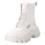 画像6:  women's  Lace-up chunky sole platform Middle boots   本革レザーミドル 丈チャンキーソール厚底プラットフォームレースアップブーツレザーブーツ　マーティンブーツ  (6)