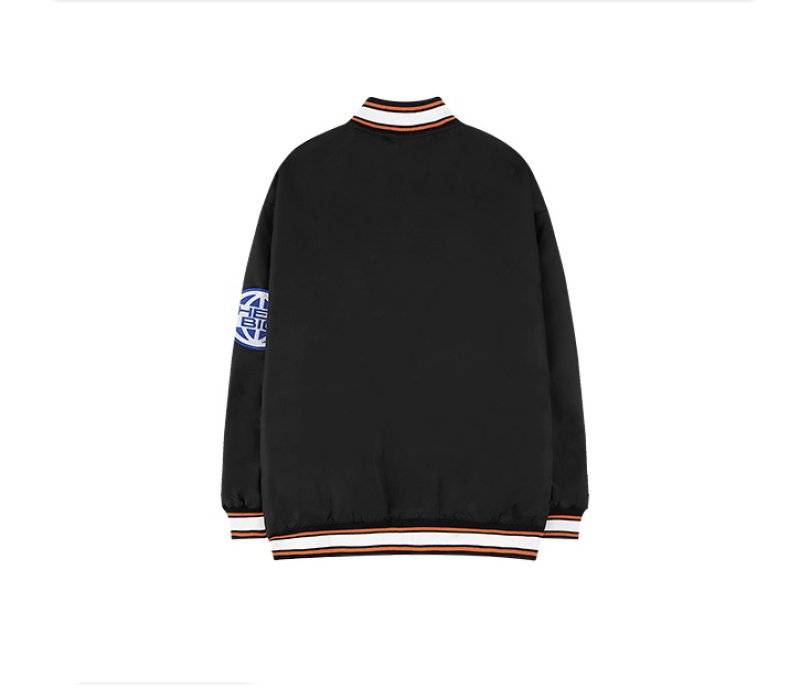 画像3: old school hip-hop street Oversize stitching jacket baseball  Stadium jumper  men and women  ユニセックス 男女兼用オーバーサイズスクールロゴ ジャケット ブルゾン スタジャン (3)