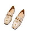 画像2: women's  Star embroidered ＆Metal fittings leather loafers pumps shoes　スター星刺繍フラット レザーローファー パンプス (2)