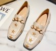 画像4: women's  Star embroidered ＆Metal fittings leather loafers pumps shoes　スター星刺繍フラット レザーローファー パンプス (4)