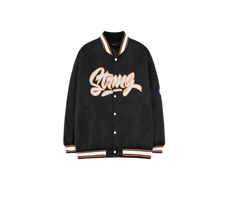 画像5: old school hip-hop street Oversize stitching jacket baseball  Stadium jumper  men and women  ユニセックス 男女兼用オーバーサイズスクールロゴ ジャケット ブルゾン スタジャン (5)