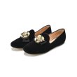 画像4: women's  Flat Pearl & Bijou loafers pumps shoes　パール＆ビジュー付きフラット ローファー パンプス (4)