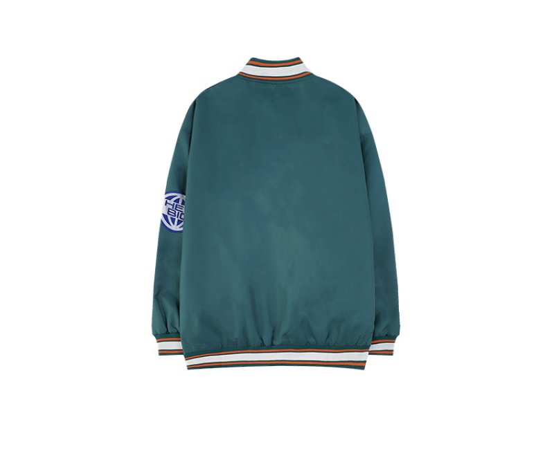 画像4: old school hip-hop street Oversize stitching jacket baseball  Stadium jumper  men and women  ユニセックス 男女兼用オーバーサイズスクールロゴ ジャケット ブルゾン スタジャン (4)