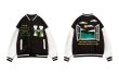 画像10: street butterfly embroidery baseball uniform jacket Stadium jumper men and women 　ユニセックス 男女兼用ハイストリートバタフライ刺繡ジャケット ブルゾン スタジャン (10)