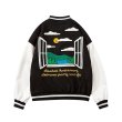 画像12: street butterfly embroidery baseball uniform jacket Stadium jumper men and women 　ユニセックス 男女兼用ハイストリートバタフライ刺繡ジャケット ブルゾン スタジャン (12)