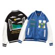 画像8: street butterfly embroidery baseball uniform jacket Stadium jumper men and women 　ユニセックス 男女兼用ハイストリートバタフライ刺繡ジャケット ブルゾン スタジャン (8)