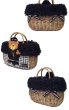 画像5: furry bear woven shopping basketTote  Bag  ファー付きテディベアかご籠トートバック (5)