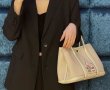 画像3: leather canvas garden bag stitching cartoon Tote  shoulder bag  レザー＆キャンバスコミックプリントトート ショルダーバック (3)