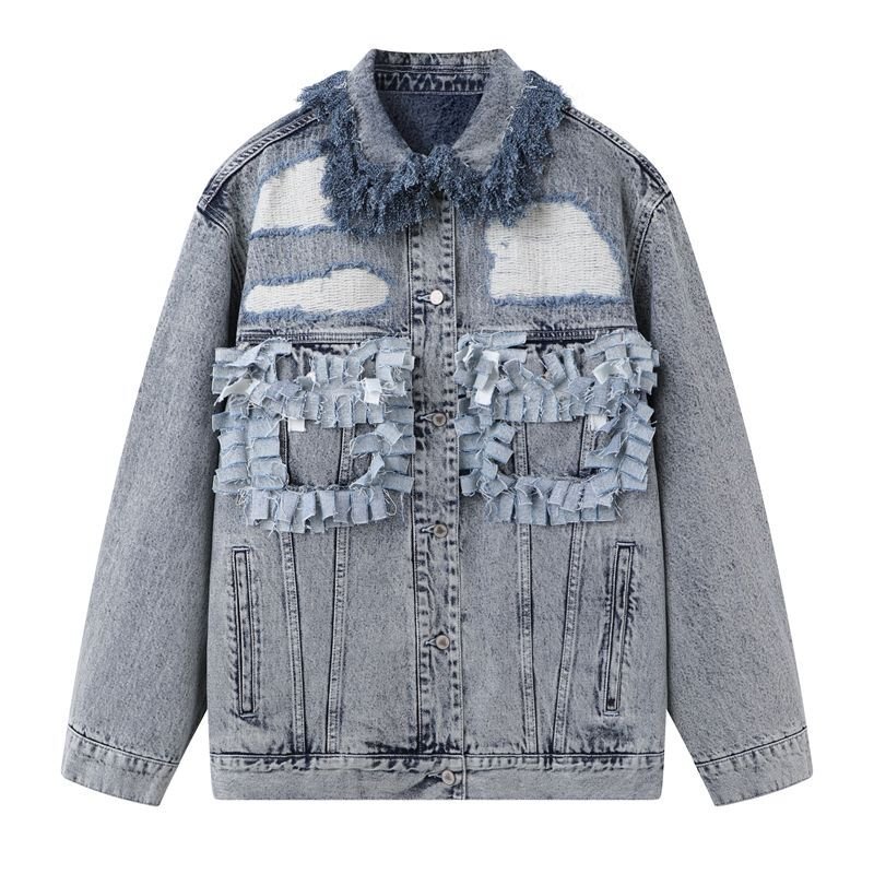 画像1: Womens Fringe denim jacket   フリンジデニムジャケット (1)