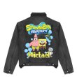 画像2: Spongebob graphic paint denim jacket G Jean Jacket blouson ユニセックス 男女兼用 スポンジボブ＆パトリック グラフィックペイント デニムGジャケット ブルゾン (2)