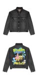 画像6: Spongebob graphic paint denim jacket G Jean Jacket blouson ユニセックス 男女兼用 スポンジボブ＆パトリック グラフィックペイント デニムGジャケット ブルゾン (6)