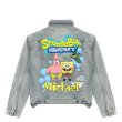 画像1: Spongebob graphic paint denim jacket G Jean Jacket blouson ユニセックス 男女兼用 スポンジボブ＆パトリック グラフィックペイント デニムGジャケット ブルゾン (1)