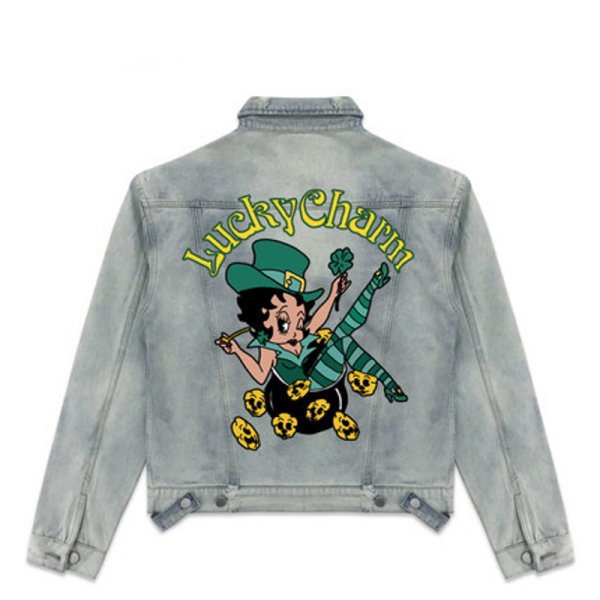 画像1:  Miss Betty graffiti print hip-hop denim jacket G Jean Jacket blouson ユニセックス 男女兼用 ベティブープミスベティグラフィックペイント デニムGジャケット ブルゾン (1)