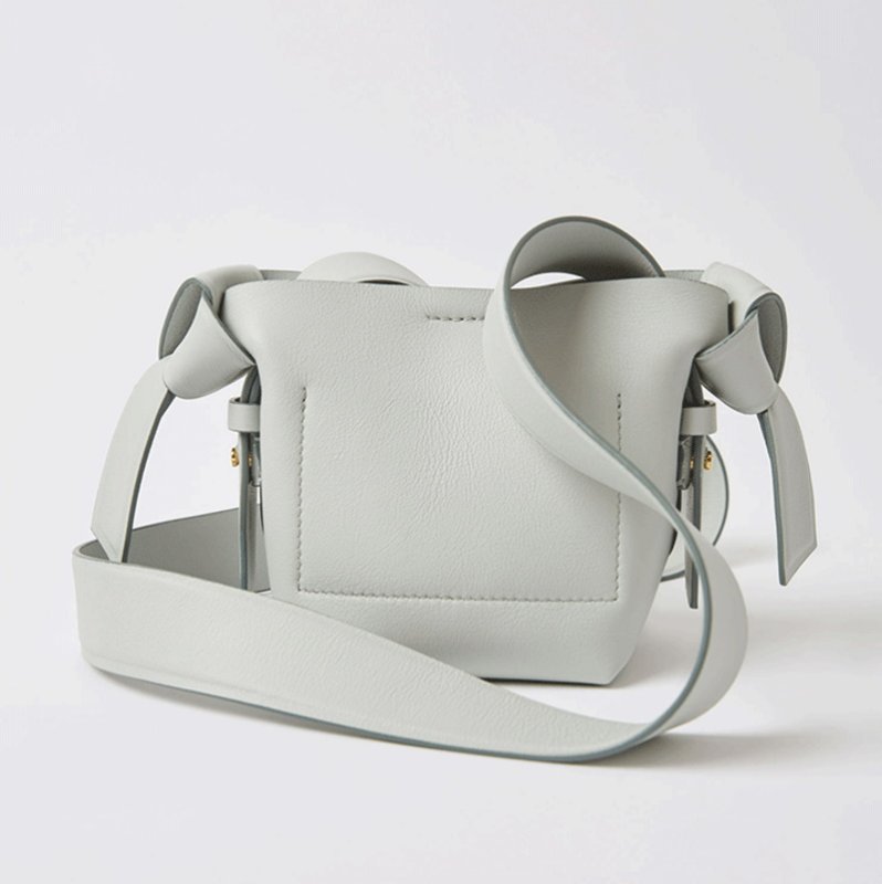 画像9: one shoulder simple bow orange bucket bag  リボン弓型トート ショルダーエコバック (9)