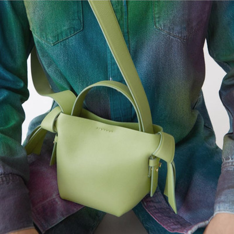 画像2: one shoulder simple bow orange bucket bag  リボン弓型トート ショルダーエコバック (2)