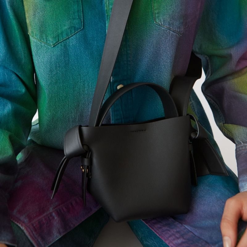 画像3: one shoulder simple bow orange bucket bag  リボン弓型トート ショルダーエコバック (3)