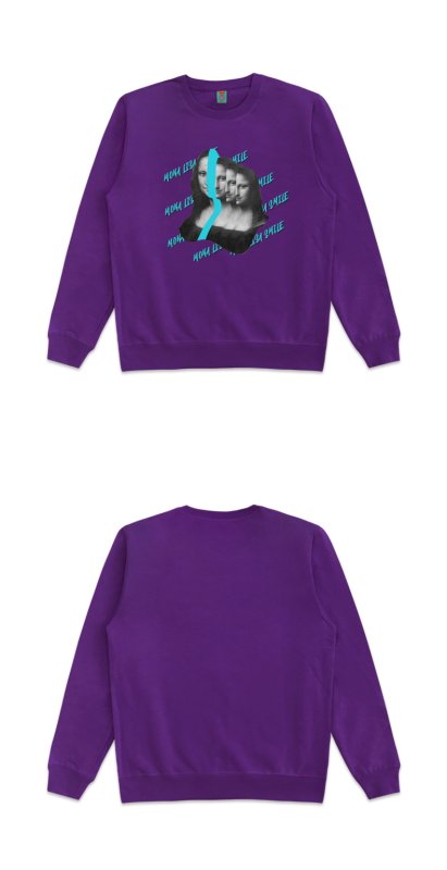 画像10: Unisex Mona Lisa loose irregular hedging round neck sweater　男女兼用パロディーモナリザ スウェットプルオーバー トレーナー (10)