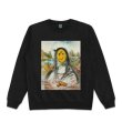 画像1: Unisex Mona Lisa &Smile oil paintinground neck sweater　男女兼用パロディーモナリザ &スマイルスウェットプルオーバー トレーナー (1)