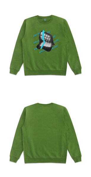画像9: Unisex Mona Lisa loose irregular hedging round neck sweater　男女兼用パロディーモナリザ スウェットプルオーバー トレーナー (9)