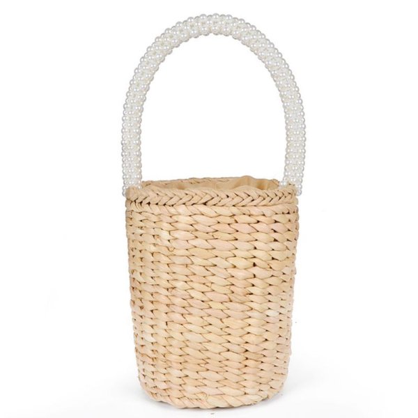 画像1:  Pearl handle bucket basket bag　  パールハンドルバケットカゴバック (1)