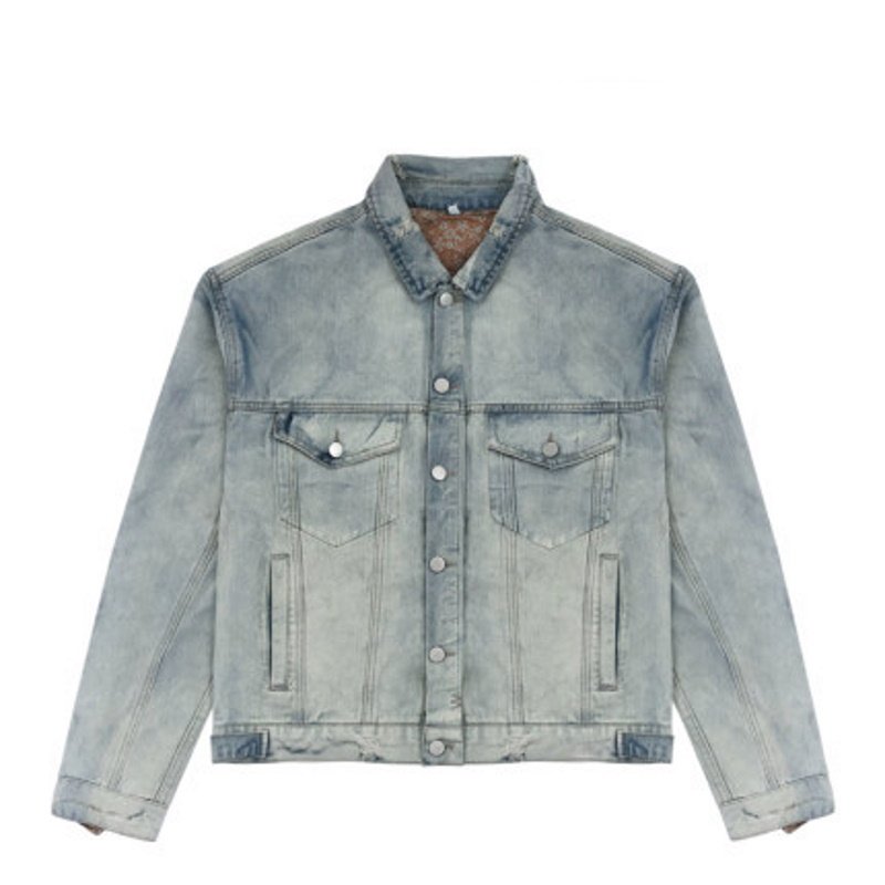 画像3: Spongebob&Skull graphic paint denim jacket G Jean Jacket blouson ユニセックス 男女兼用 スポンジボブ&スカルグラフィックペイント デニムGジャケット ブルゾン (3)