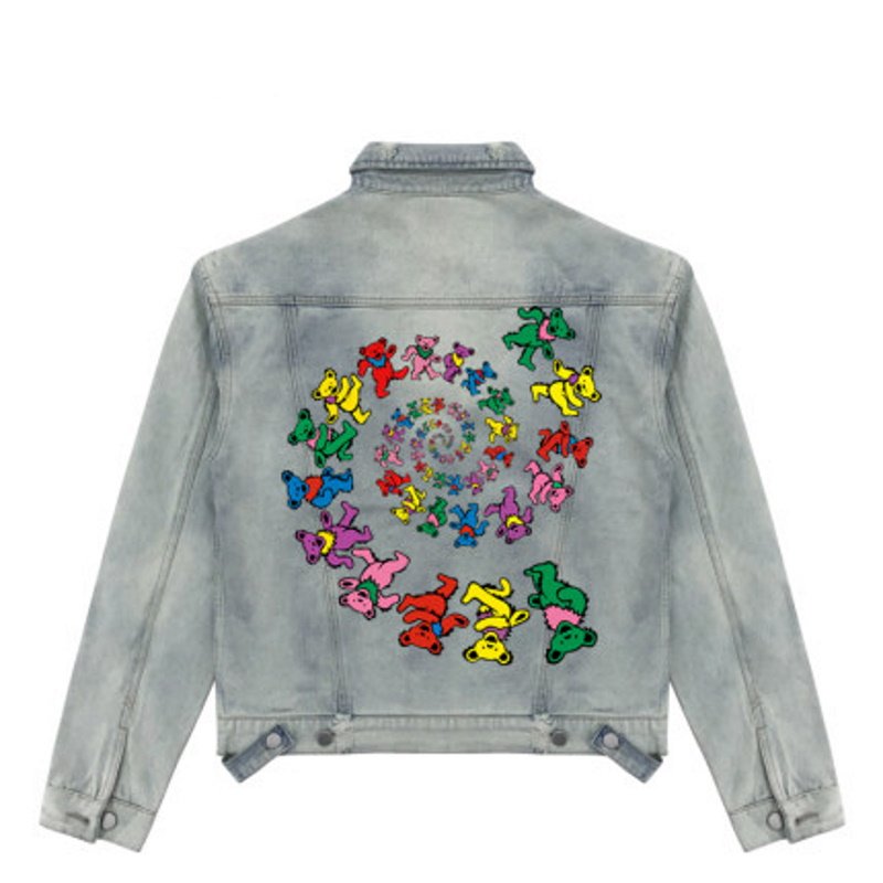 画像2: hand-painted colorful poster denim jacket G Jean Jacket blouson ユニセックス 男女兼用ヴィンテージ手描きカラフルポスターペイント デニムGジャケット ブルゾン (2)
