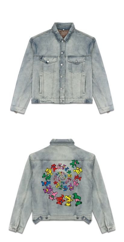 画像6: hand-painted colorful poster denim jacket G Jean Jacket blouson ユニセックス 男女兼用ヴィンテージ手描きカラフルポスターペイント デニムGジャケット ブルゾン (6)