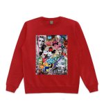 画像5: Unisex  oil painting Mickey stitching poster round neck sweater　男女兼用オイルペイントミッキーステッチポスタースウェットプルオーバー トレーナー (5)