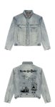 画像5: Spongebob&Skull graphic paint denim jacket G Jean Jacket blouson ユニセックス 男女兼用 スポンジボブ＆スカルグラフィックペイント デニムGジャケット ブルゾン (5)