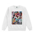 画像1: Unisex  oil painting Mickey stitching poster round neck sweater　男女兼用オイルペイントミッキーステッチポスタースウェットプルオーバー トレーナー (1)