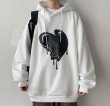 画像2: Unisex  hip hop sweater Hoody　男女兼用ハートスウェットフーディ パーカープルオーバー  (2)