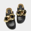 画像12: Women Genuine leather  chain flat slippers  flat sandals  フラットチェーンシューティングハーフサンダル スリッパ (12)