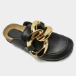 画像9: Women Genuine leather  chain flat slippers  flat sandals  フラットチェーンシューティングハーフサンダル スリッパ (9)