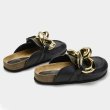 画像8: Women Genuine leather  chain flat slippers  flat sandals  フラットチェーンシューティングハーフサンダル スリッパ (8)