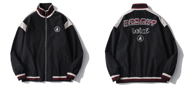 画像10: men and women street embroidery stitching loose jacket blouson  ユニセックス 男女兼用 ストリート刺繍 スタジアムジャンパー スタジャン MA-1 ボンバー ジャケット ブルゾン (10)