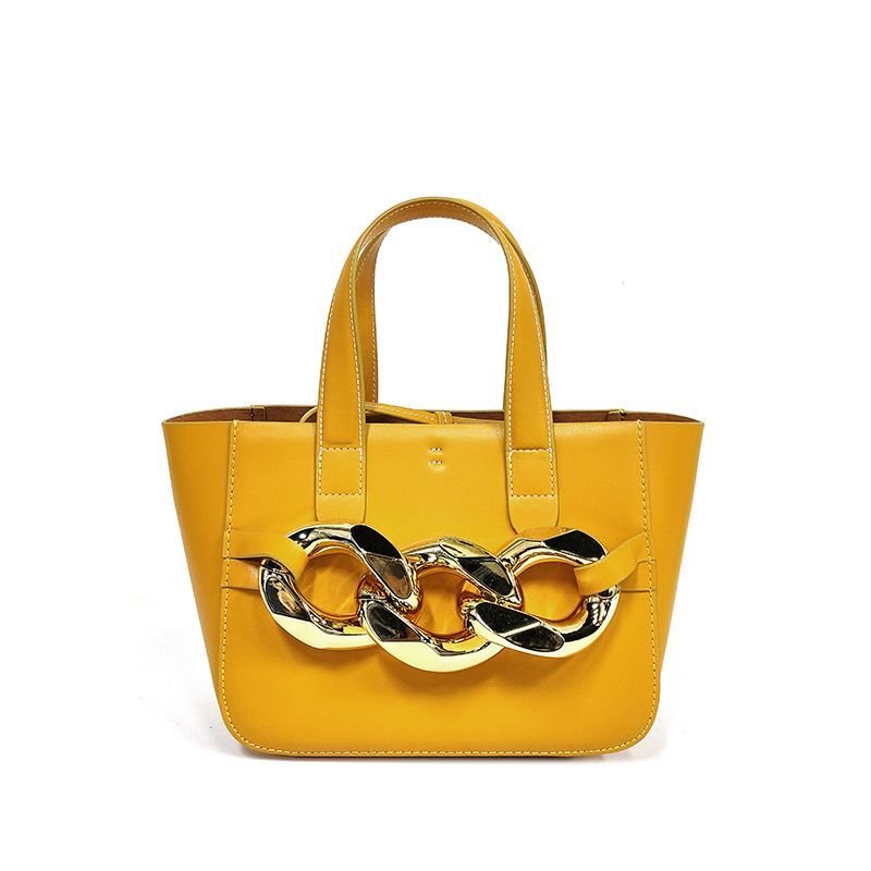 画像2: large chain  tote shoulder 2way bag   チェーンポイント2WAYトートショルダーバッグ　 (2)