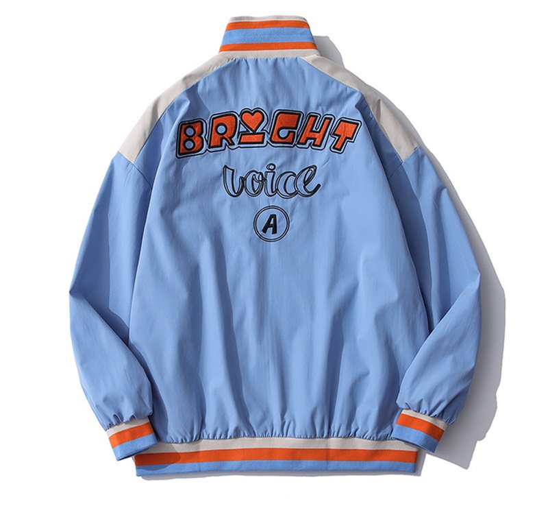 画像4: men and women street embroidery stitching loose jacket blouson  ユニセックス 男女兼用 ストリート刺繍 スタジアムジャンパー スタジャン MA-1 ボンバー ジャケット ブルゾン (4)