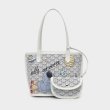 画像4: Woman’s Mini graffiti paint Tote handbag cube tote bag portable bucket bag  モノグラム  グラフィック ペイント プリント トート ハンドバック　 (4)