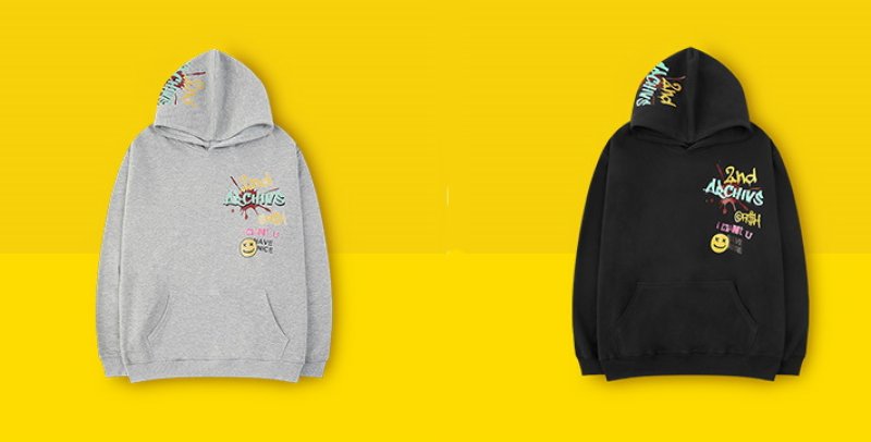 画像5: Unisex  Smile & Letter Paint sweater Hoody　男女兼用スマイル＆レターペイントスウェットフーディ パーカープルオーバー  (5)