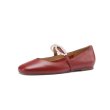 画像9:  leather simple Mary Jane flat Pearl bowpumps shoes  本革レザーパールリボンフラットパンプス　 (9)