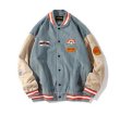 画像1: men and women corduroy loose baseball uniform  blouson  ユニセックス 男女兼用コーデュロイエンブレム付き スタジアムジャンパー  スタジャン MA-1 ボンバー ジャケット ブルゾン (1)