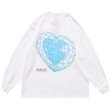 画像2: Unisex  love printing oversize long-sleeved T-shirt　男女兼用ラブプリント ハート長袖T シャツプル オーバー  (2)