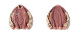画像4: men and women corduroy loose baseball uniform  blouson  ユニセックス 男女兼用コーデュロイエンブレム付き スタジアムジャンパー  スタジャン MA-1 ボンバー ジャケット ブルゾン (4)