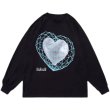 画像1: Unisex  love printing oversize long-sleeved T-shirt　男女兼用ラブプリント ハート長袖T シャツプル オーバー  (1)