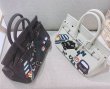 画像5: Woman’s  canvas platinum large capacity messenger tote bag 　キャンバスポップなエンブレム付き トート ショルダーハンドバック　 (5)